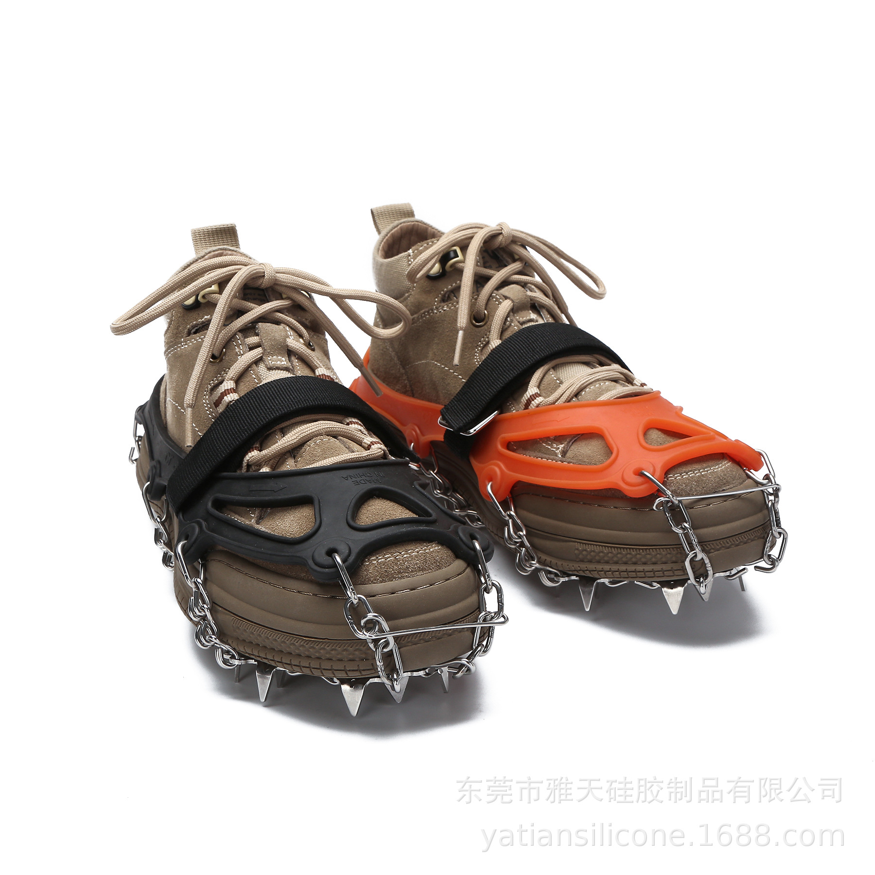 加厚双链条焊接 19齿链条不锈钢防滑冰爪 户外登山攀岩防滑鞋套