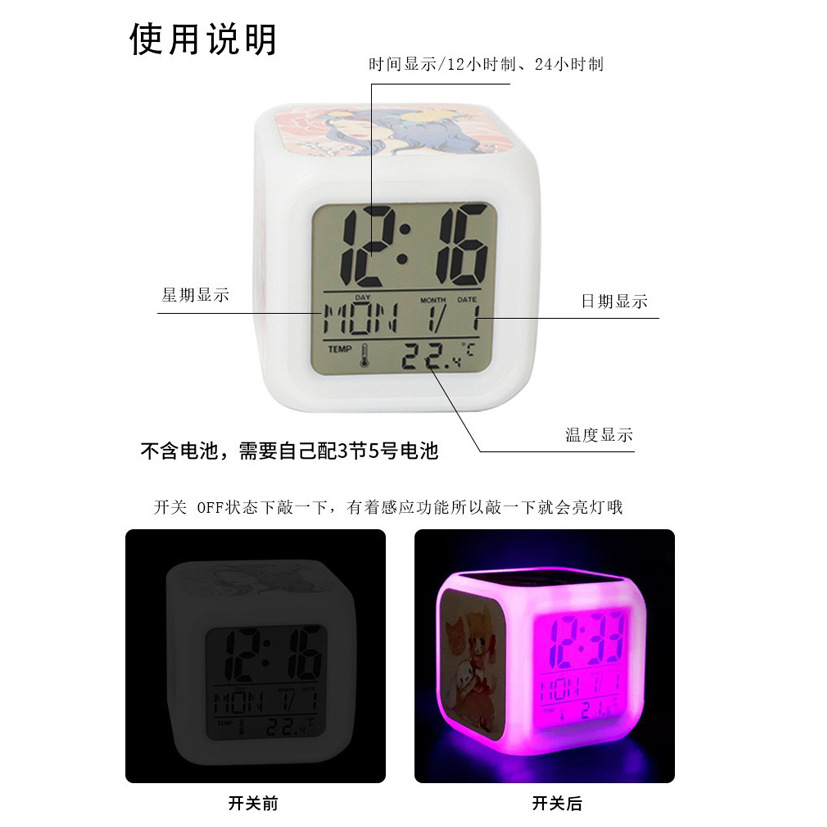 Cross-Border Amazon Thermal Transfer Creative Smart Student Alarm Clock USB Desktop Digital LED Clock Countdown Alarm Clock