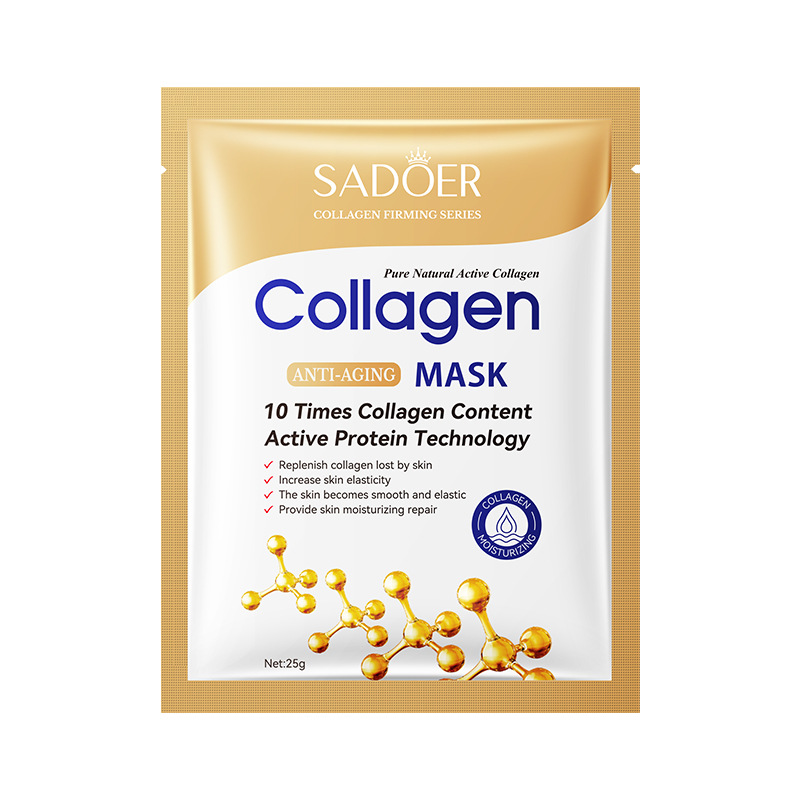 Full English Mask Sadoer Collagen Anti-Wrinkle Nourishing and Firming Brightening Mask Cross-Border Foreign Trade Factory Wholesale