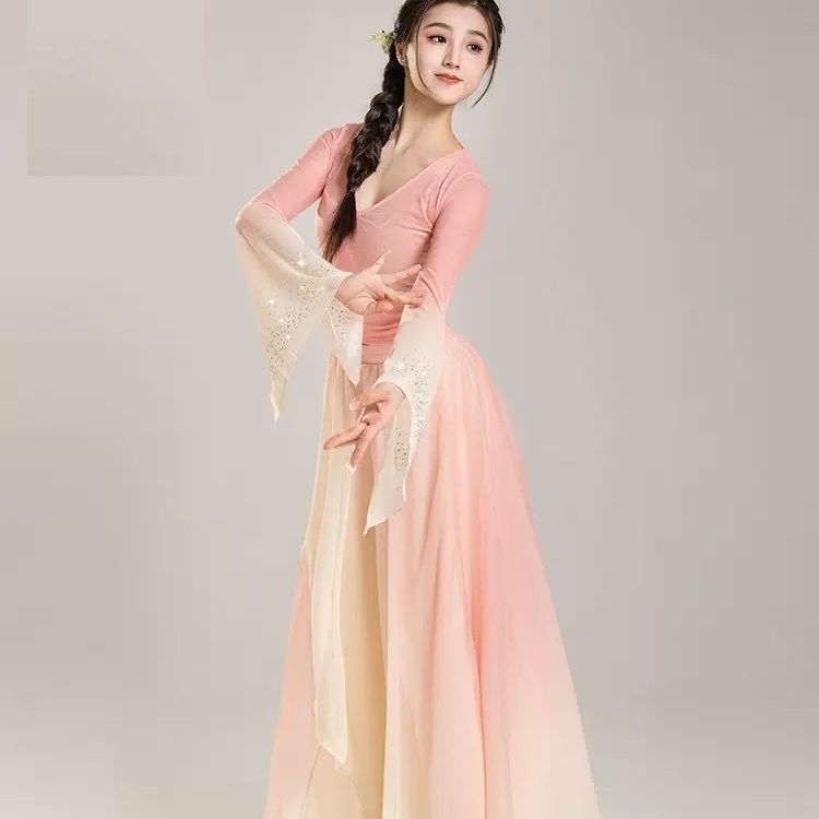 古典舞蹈服装女中国舞练功服飘逸身韵纱衣阔腿裤超仙演出服套装