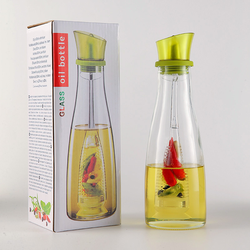 Creative New Glass Oil Bottle Kitchen Household Oil Bottle Transparent Seasoning Bottle Vinegar Bottle Olive Oil Bottle