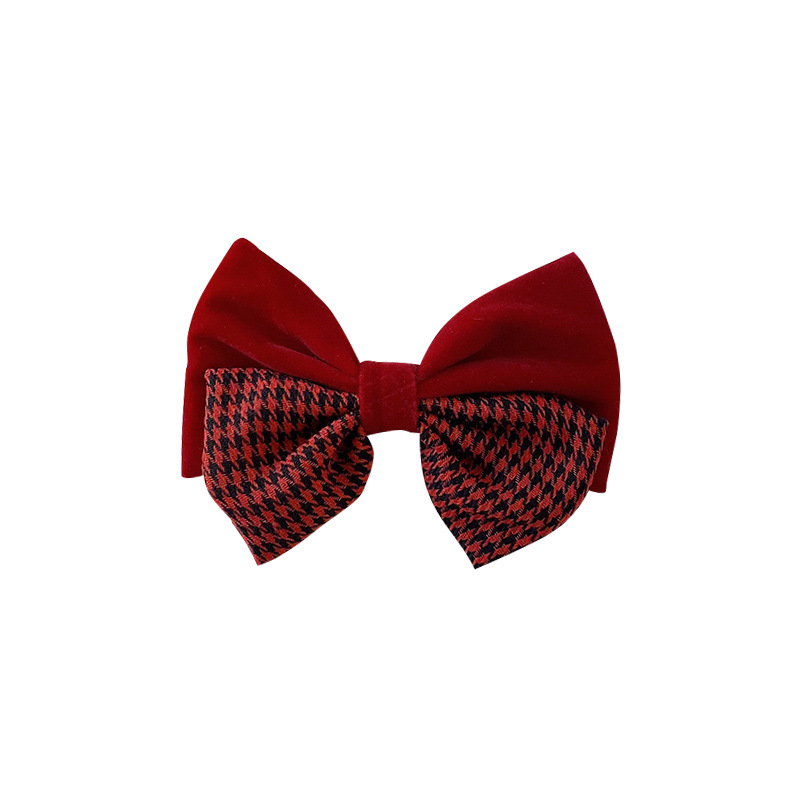 Red Velvet Bow Headdress New Year Festive Online Influencer Head String Hair Rope Hair Ring and Hairpins Women's High-End Hair Accessories