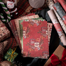 美好的一天素材纸 圣诞欢乐曲系列 圣诞主题手帐装饰留言拼贴8款