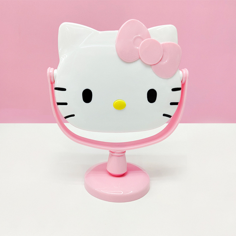 Cute Cat Mirror Desktop Cartoon Hello Kitty Makeup Mirror Mirror Bedroom Desk Mirror Dressing Mirror Factory Wholesale