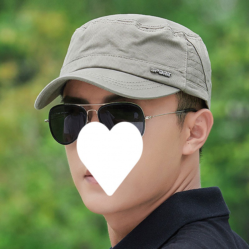 帽子男士春秋短帽沿平顶鸭舌帽休闲百搭布帽太阳防晒四季新款棒矾