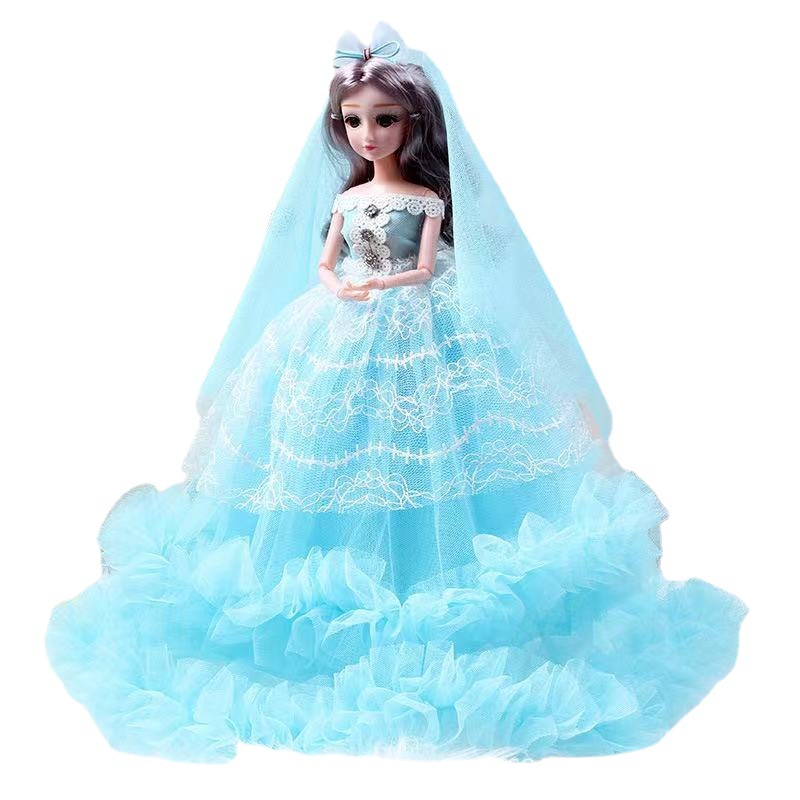 Doll Wholesale Big Confused Barbie Doll Set Wedding Dress Girl Princess Single Play House Toy