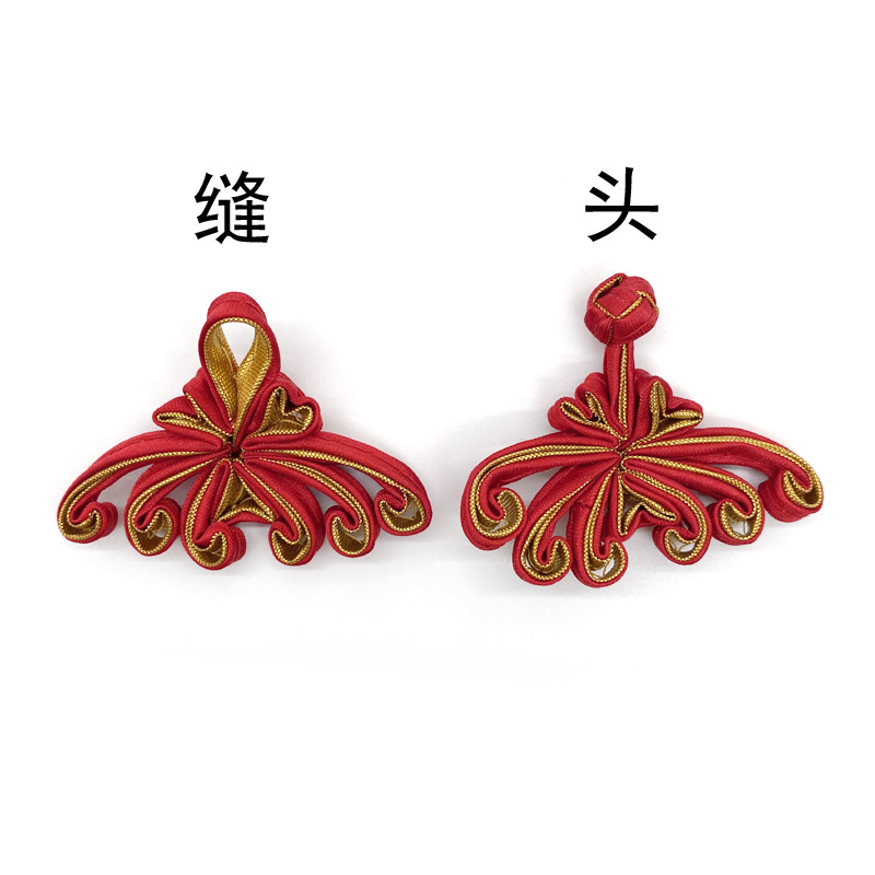 盘扣苏斯侧菊花扣高盘扣古典民主风旗袍扣手工铜丝定型纽扣