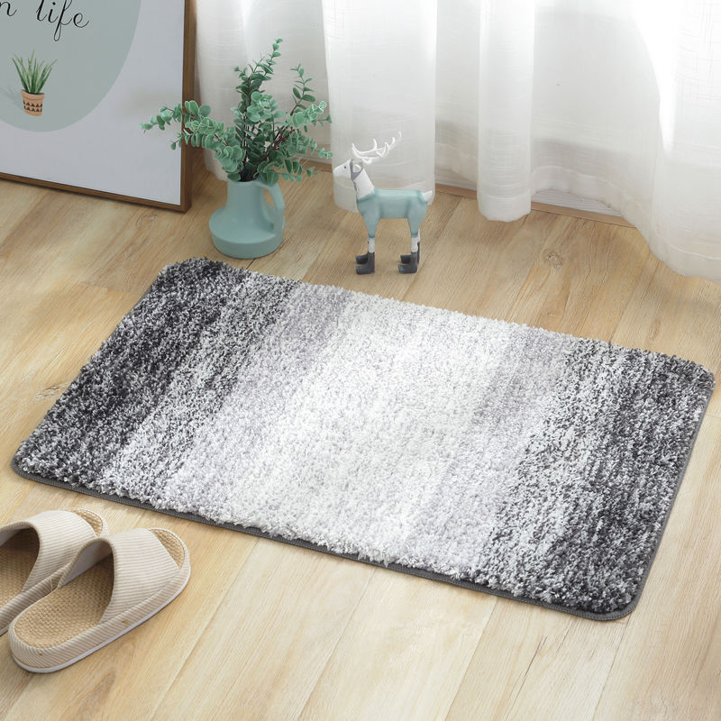 Cross-Border New Arrival Simple Nordic Home Flocking Carpet Floor Mat Entrance Bedroom Bathroom Absorbent Non-Slip Floor Mat