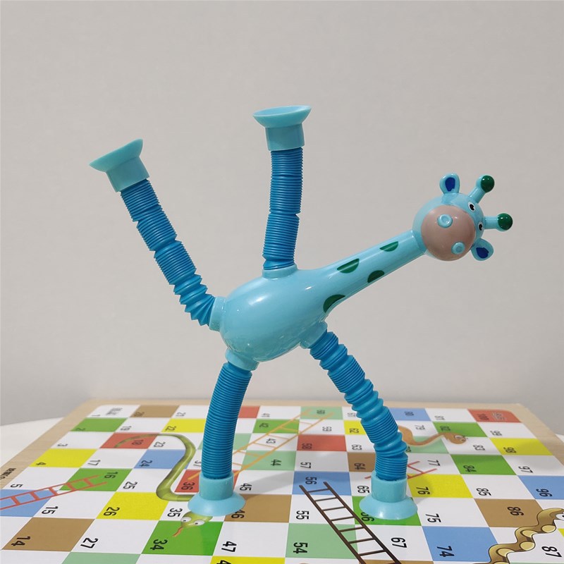 Tiktok Same Giraffe Stretch Tube Sucker Internet Hot Pull Tube Changeable Cartoon Luminous Decompression Toy