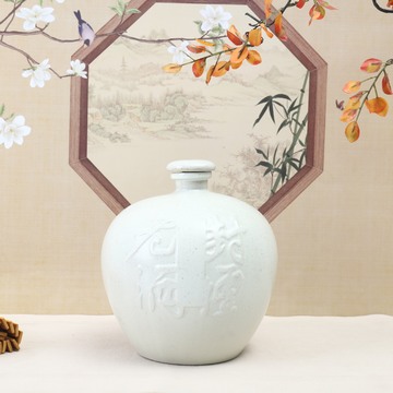 白瓷一斤装空酒瓶陶瓷家用密封散装白酒高档古风装饰摆件-阿里巴巴