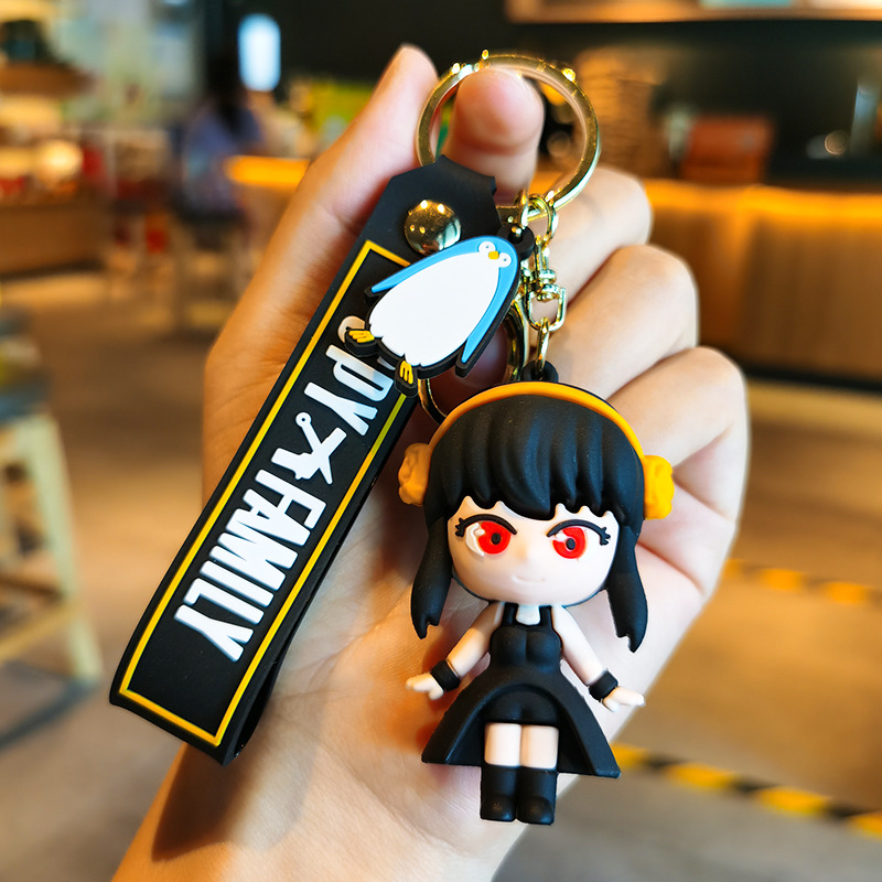 Cartoon Cute Spy Play House Soft Glue PVC Keychain Anya Doll Mobile Phone Pendant Key Chain Wholesale