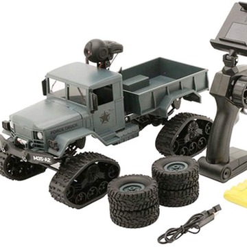 跨境代发四驱遥控军卡载重攀爬越野车带摄像头仿真rc军事卡车a