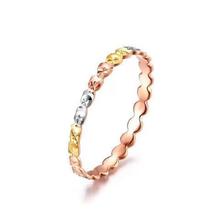 585俄罗斯紫金三色活口戒指彩金时尚高级玫瑰金女指环