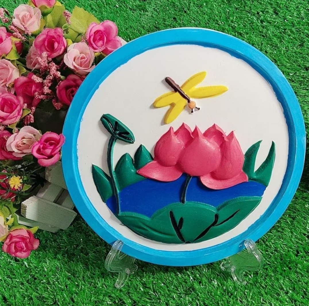 2元批发圆盘石膏涂鸦 描画画 涂鸦 彩绘 沙画 水彩娃娃 图案多款