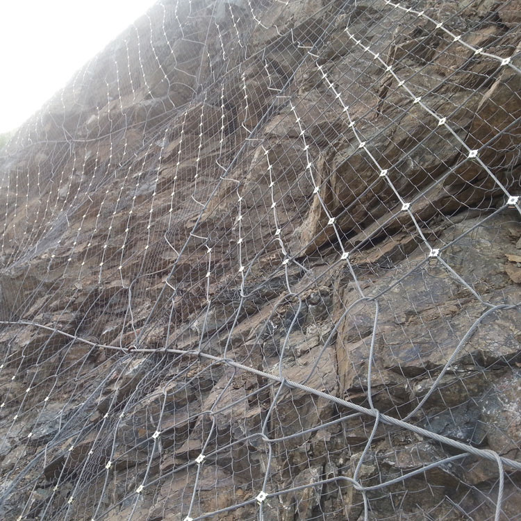 拦石护坡网包裹山体边坡钢丝绳网sns柔性主动边坡防护网厂家供应