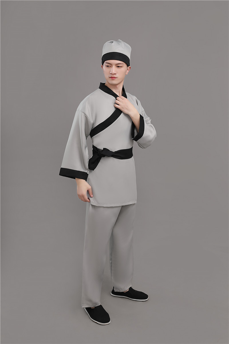 新款店小二平民古装演出成人汉服男农夫家丁仆人书童茶艺馆工作服