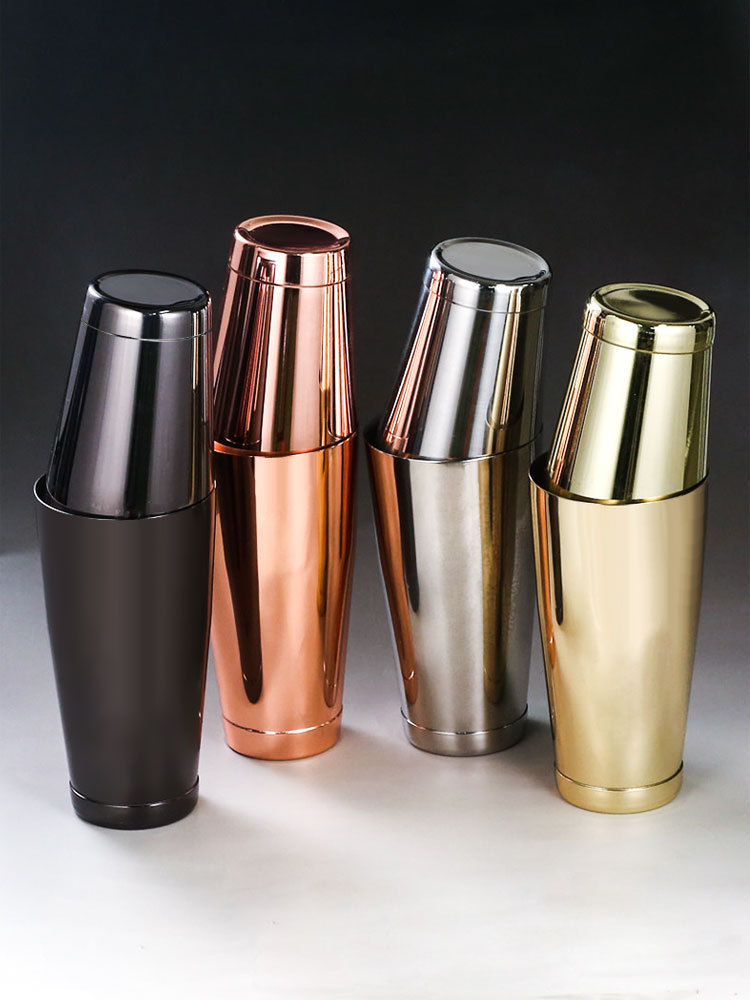 美式加底波士顿摇酒壶套装 摇酒器 波士顿调酒器酒吧双手摇壶酒具