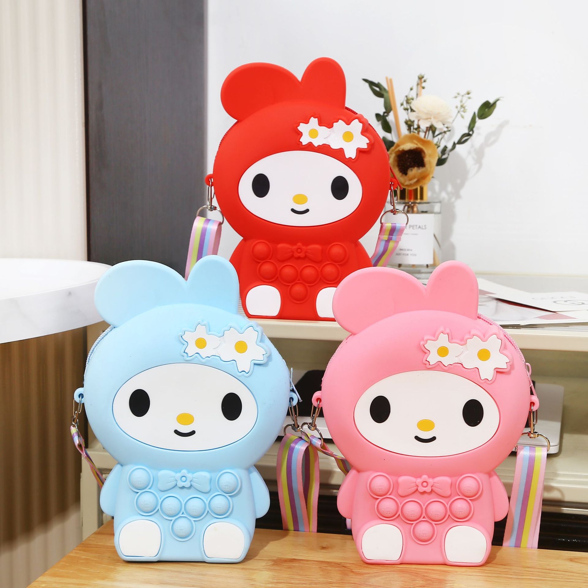 Cross-Border Hot Sale Cartoon Sanrio Silicone Bag Children Cute Mouse Killer Pioneer Bubble Change Purse Wholesale