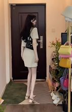 夏季小香风名媛御姐高级感职业盐系穿搭短袖上衣半身短裙两件套装