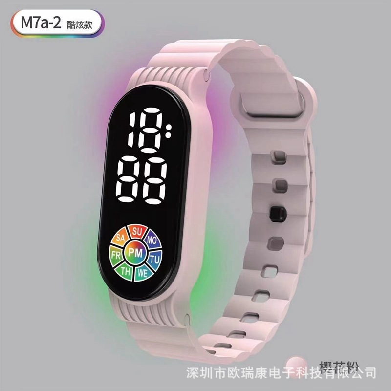 New LED Backlit Electronic Watch Bracelet M7a-2 Student Sports Ins Style Factory Source Spot