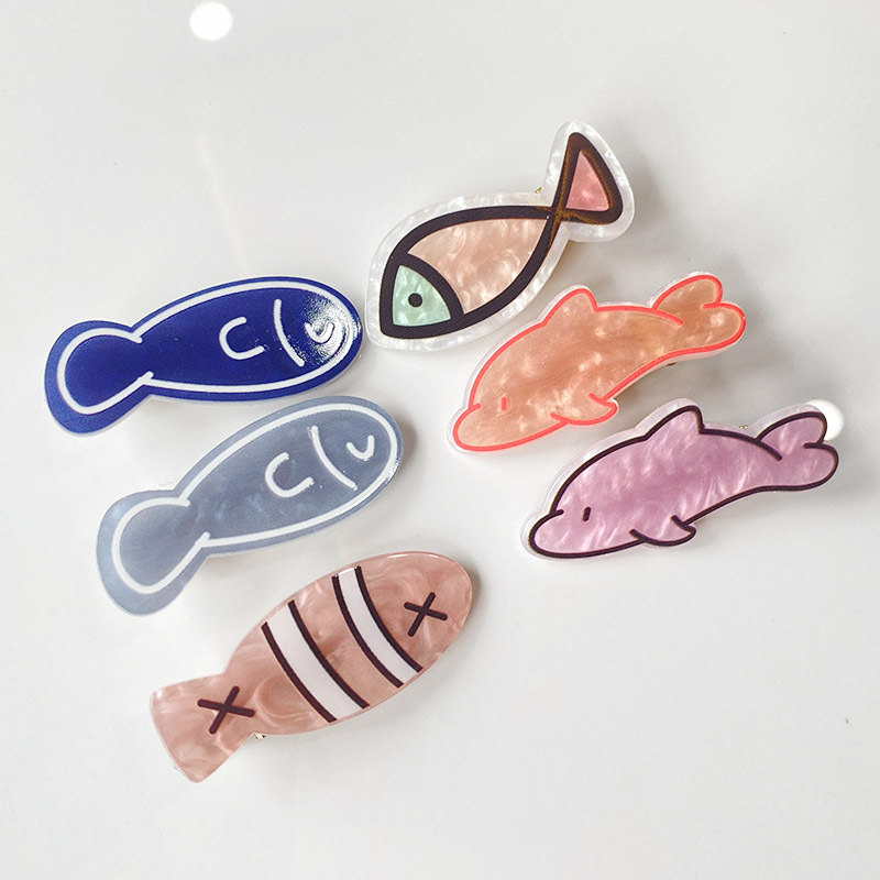 季众少女海洋系列发夹可爱小鱼干刘海夹侧边夹学生趣味夹子套装组