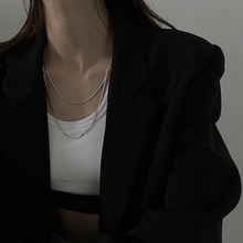 高级感细款蛇骨链女日韩时尚简约气质锁骨链卫衣链小众颈链配饰品