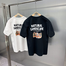 潮牌T恤时尚男装夏季打底卡通短袖宽松街潮套头情侣T恤BBCNF213F