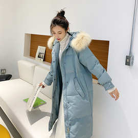 2%张贝贝同款羽绒服女中长款新款长款过膝加厚狐狸毛领收腰外套平湖市