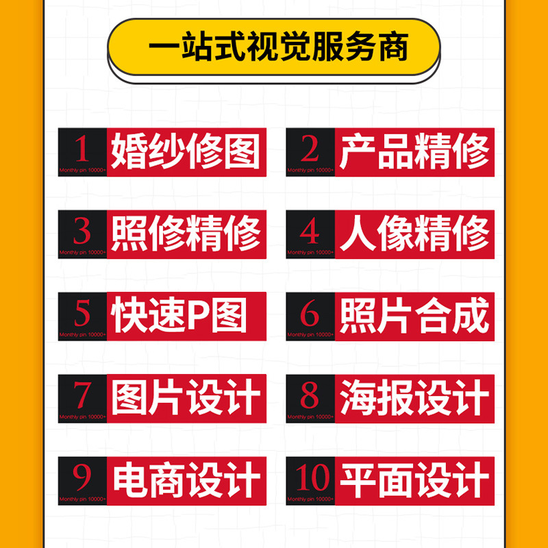 淘宝美工p图修图做图设计主图海报制作产品图片处理照片ps精修图