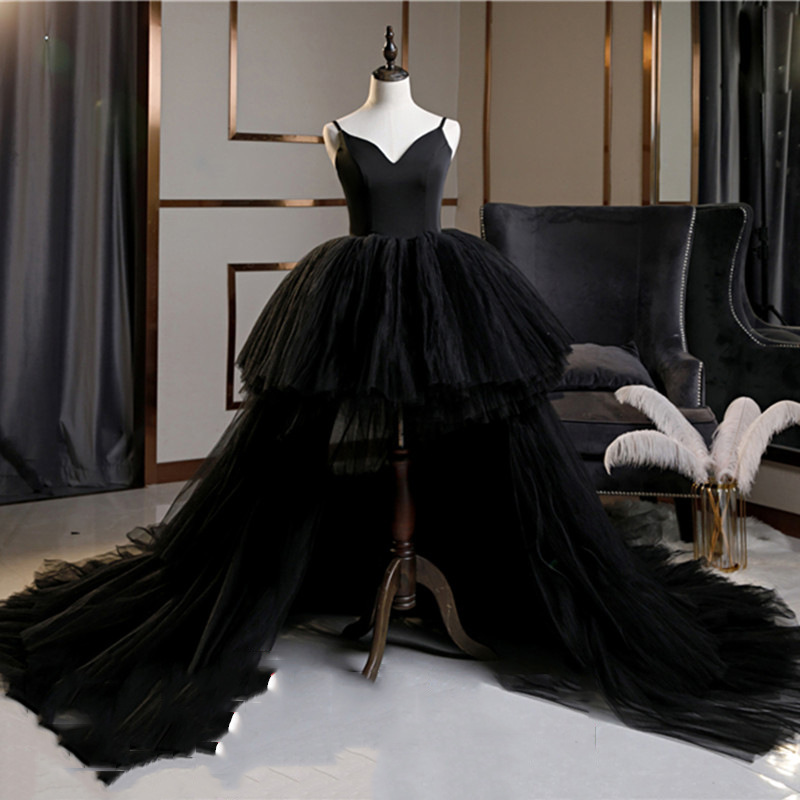 新款影楼主题吊带前短后长拖尾婚纱外景旅拍摄影拍照情侣写真礼服