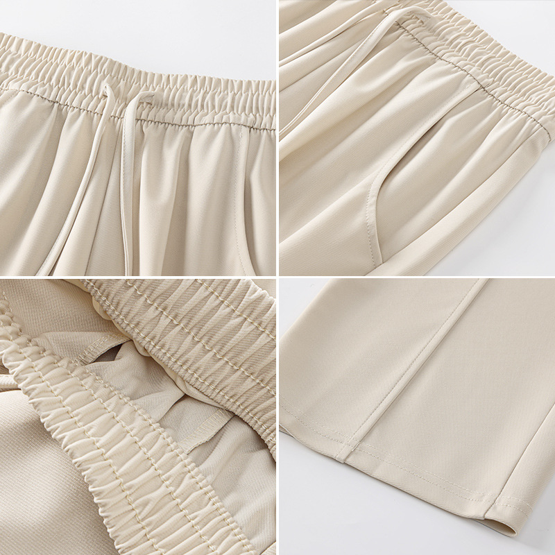 Ice Silk Wide-Leg Pants Women's Summer Thin 2023 New High Waist Drooping Banana Pants Small Narrow Casual Pants