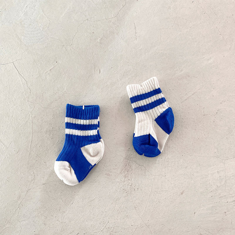 白色中筒学生袜两条杠儿童袜子秋冬纯色短袜男童女童校服运动棉袜
