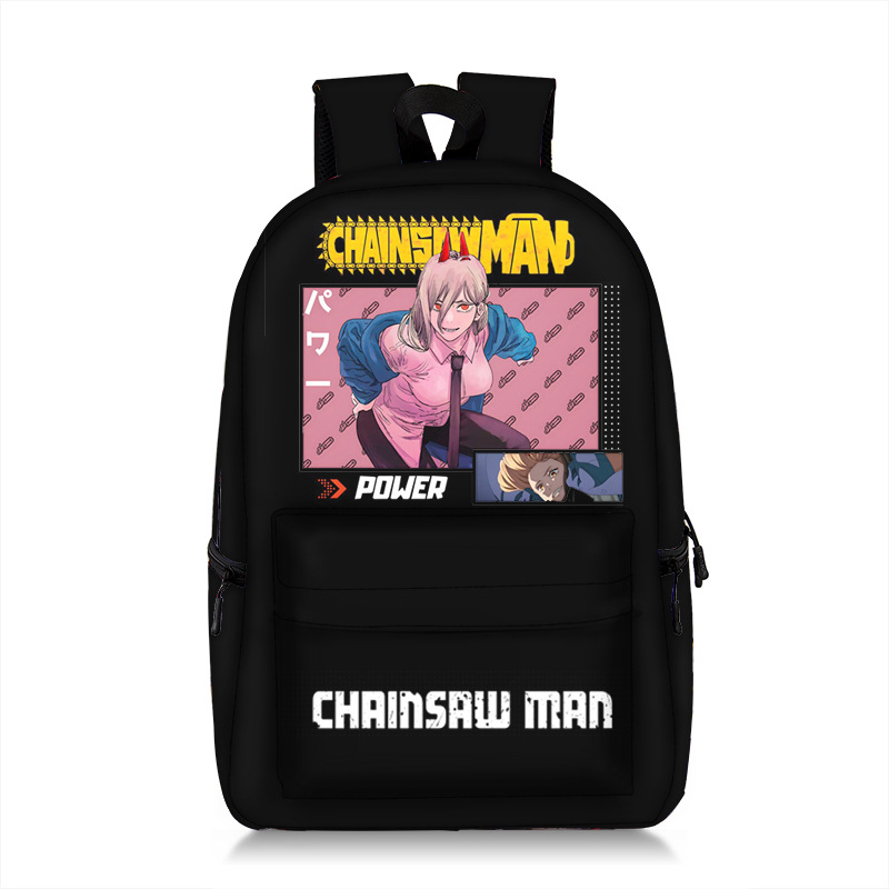 Cross-Border New Arrival Chainsaw Man Chainsaw Backpack Large Capacity Student Backpack Polyester Full Printed Schoolbag