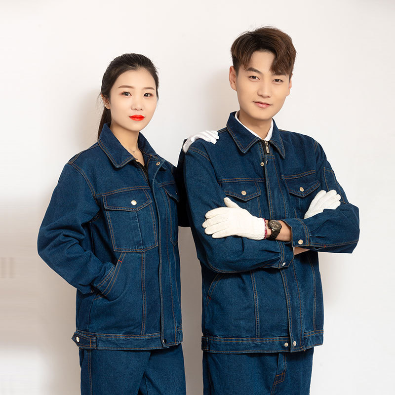 Factory in Stock Zipper Denim Overalls Suit Men's Spring and Autumn Welding Workshop Labor Protection Clothing Construction Site Tooling Wholesale