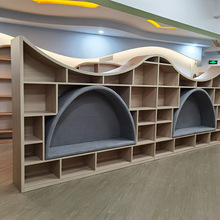 创意异型儿童书柜木质组合中岛柱收纳书架大型图书馆S型组合书柜