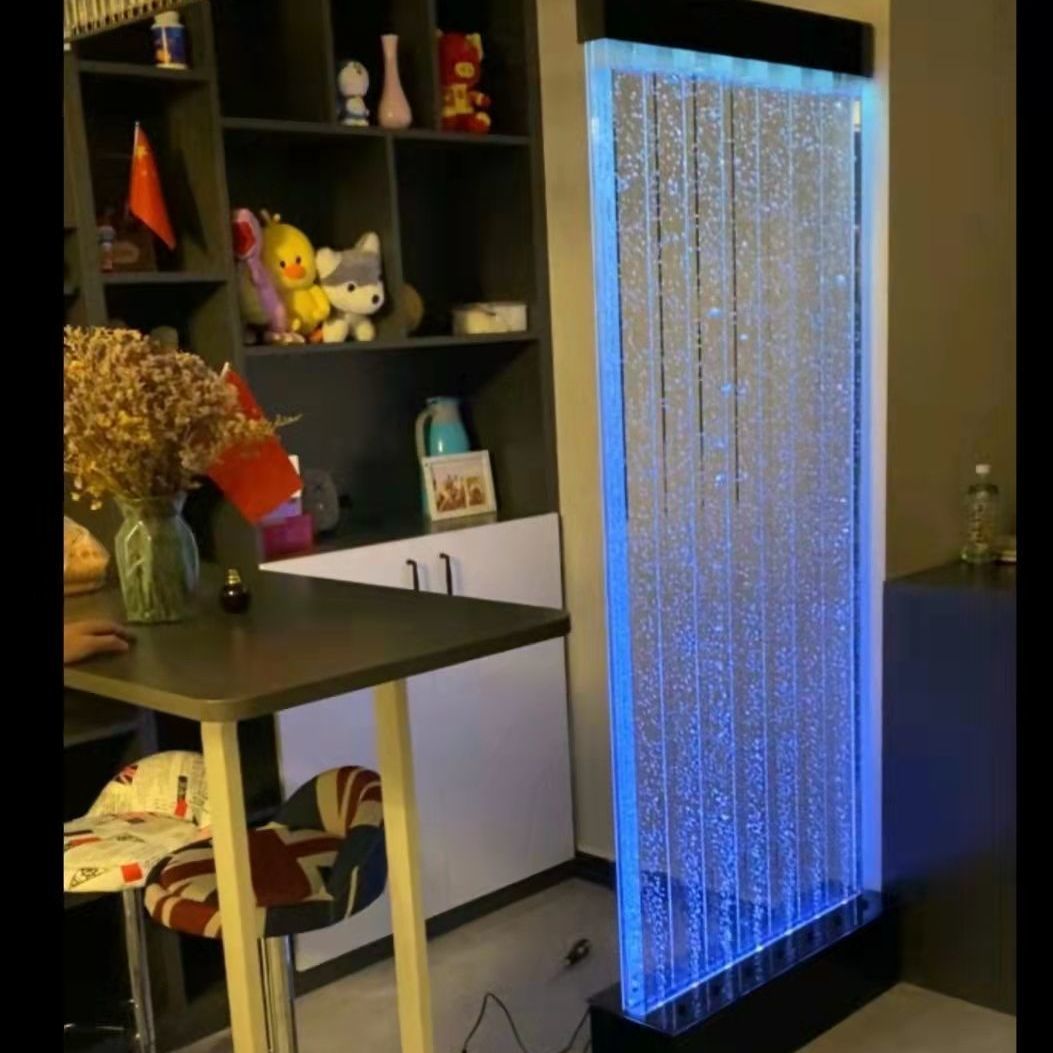 Water Curtain Partition Dining Room/Living Room Chinese Corridor Shoe Cabinet Bathroom Partition Wall Led Multi-Color Dimming Make a Fortune as Endless as Flowing Water