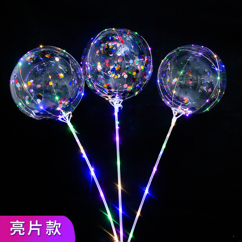 Popular 20-Inch Luminous Bounce Ball Full Set Mixed Wholesale Gift Tutorial Night Market Stall Internet Celebrity Children Cartoon Balloon