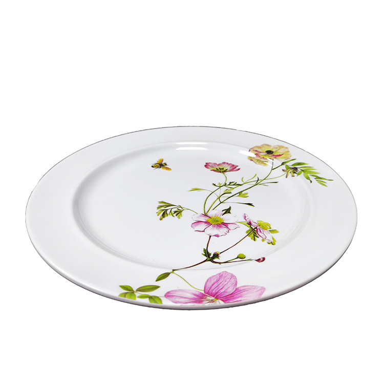 9-Inch Side Plate Imitation Porcelain Melamine Tableware Plate Drop-Resistant Dishwasher Safe Customizable Color Logo