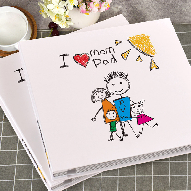 新品礼物相册成长宝宝儿童家庭手绘覆膜自粘贴式diy纪念