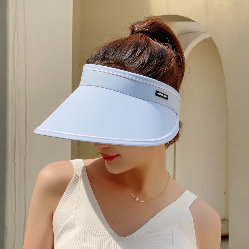 Summer New Upgrade Foldable Sun Hat Travel Beach Sun Hat with Wide Brim No Top UV Hat for Women