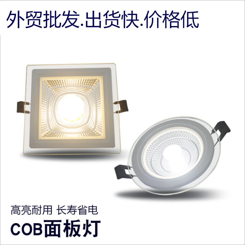 Foreign Trade Led Glass Panel Lamp Cob Spotlight Wholesale Factory Concealed Embedded Ceiling Ceiling Ceiling Lamp Downlight