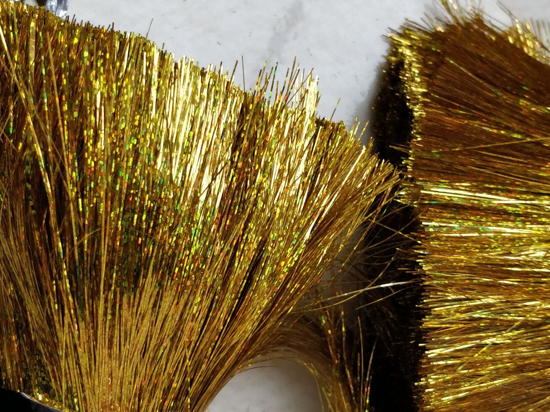 3mm宽度大红镭射条镭射草绿条形状亮片丝绑渔具平型玫瑰金散丝条