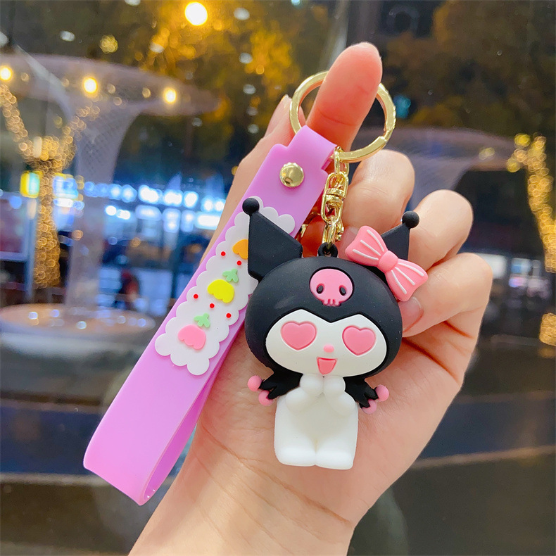 New Crossdressing Clow M Keychain Couple Doll Soft Rubber Wholesale of Small Articles Car Key Chain Schoolbag Pendant