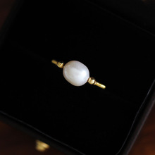 珍珠戒指小众设计感气质大气食指戒冷淡风个性百搭指环