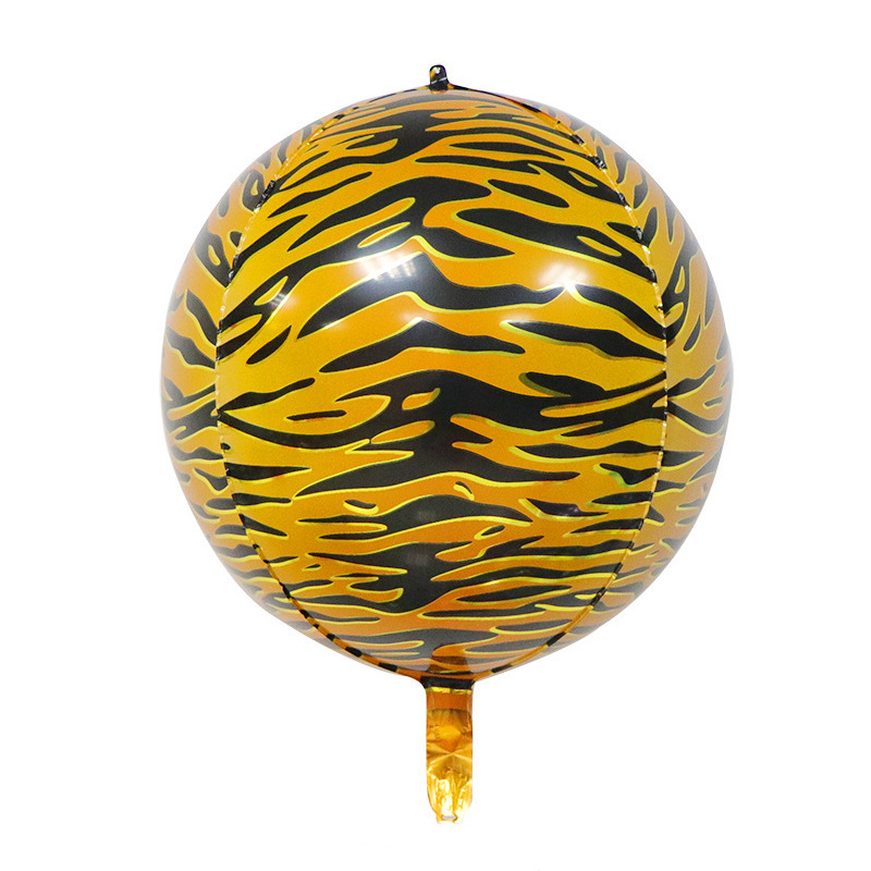 Amazon Direct Supply Zoo Theme Balloon Decoration Baby Birthday Party Dress up Tiger Pattern 4D Balloon Layout