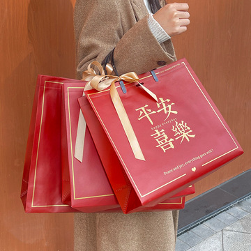 2024龙年生日婚礼礼品袋定制新年红色手提袋子定做婚庆礼物包装袋