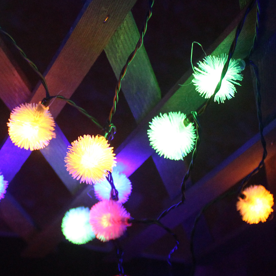 led太阳能彩灯铜线灯串 庭院装饰灯户外景观灯防水插花灯厂家直销