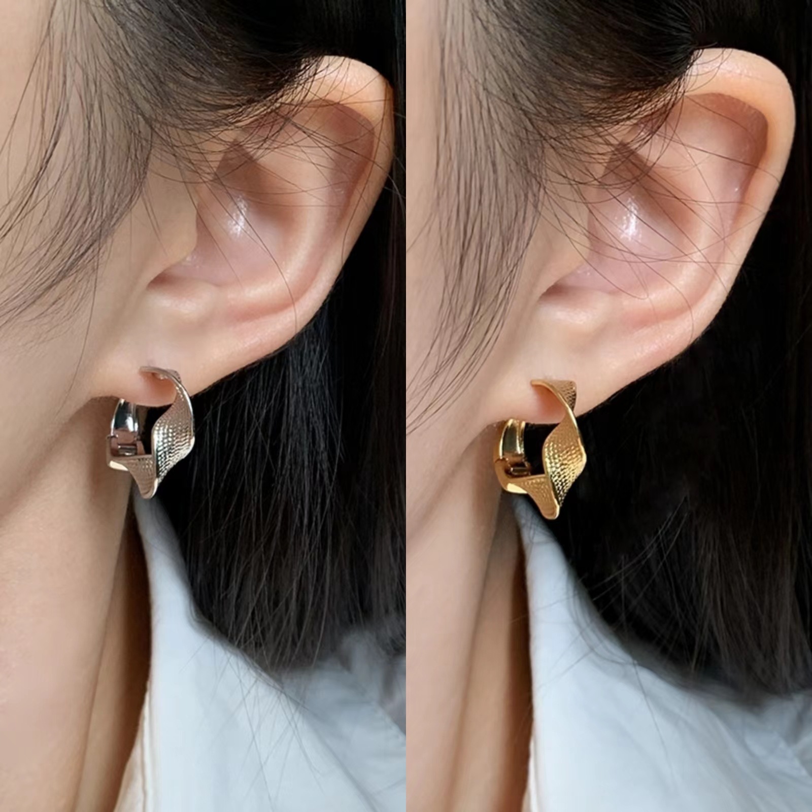 jewelry earrings hot affordable luxury fashion stud earrings refined wild earrings design golden twisted hoop earrings women