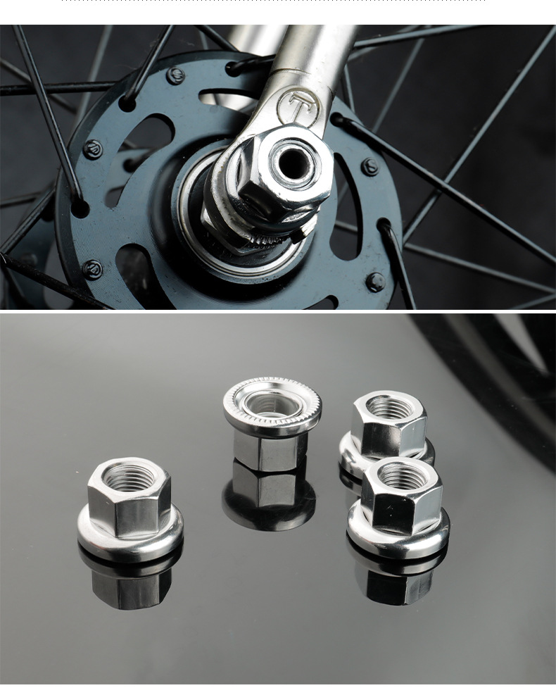 deemount自行车配件六角法兰螺母 死飞花鼓螺母9m10m前后轴螺帽