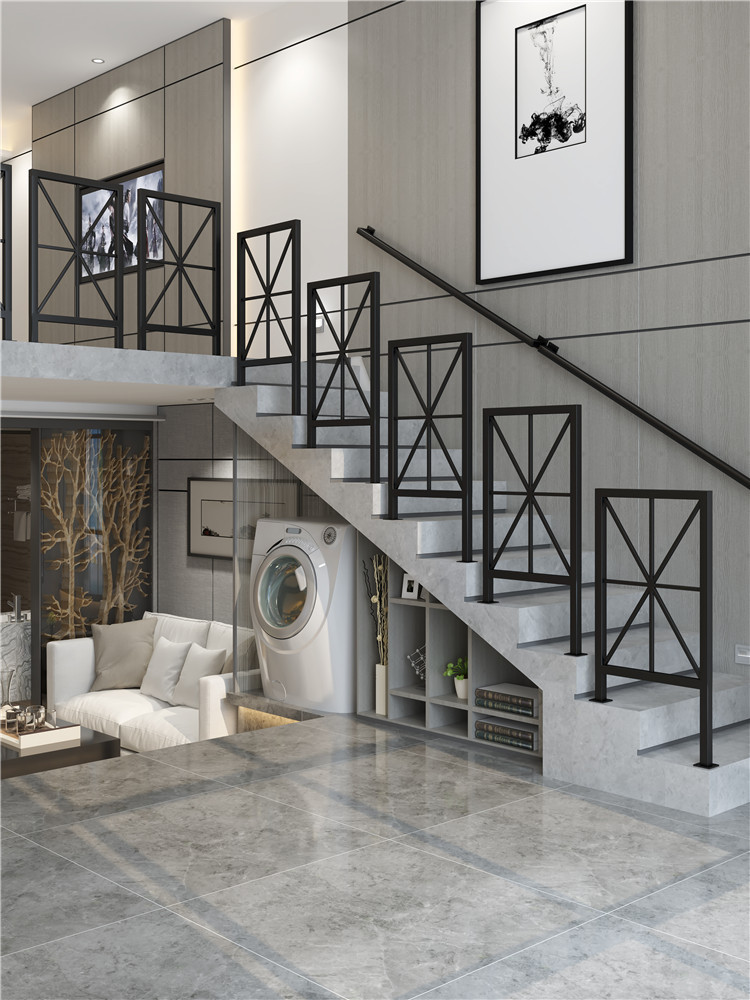 北欧简约现代铁艺楼梯扶手栏杆复式阁楼室内阳台装饰围栏家用楼梯